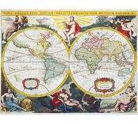 XcBAIHOUD Famous Modern Artwork Classic Canvas Painting World Map by Pieter Van Der Aa Printed Paintings for Home Decor 60x90cm