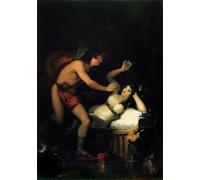 XcBAIHOUD Famous Modern Canvas Prints Animal Pictures Allegory of Love Cupid and Psyche by Francisco De Goya Vintage Poster for Home Decor 60x90cm