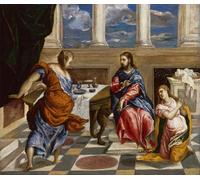 XcBAIHOUD Famous Modern Canvas Prints Animal Pictures Christ in the House of Martha and Mary by El Greco Vintage Poster for Room Decor 60x90cm