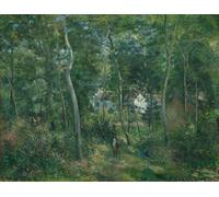XcBAIHOUD Famous Modern Canvas Prints Animal Pictures Edge of the Woods Near L'hermitage Pontoise by Camille Pissarro Vintage Poster for Home Decor 60x90cm
