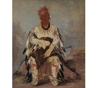 XcBAIHOUD Famous Modern Canvas Prints Animal Pictures He Who Strikes Two At Once a Brave by George Catlin Vintage Poster for Room Decor 60x90cm
