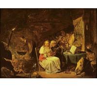 XcBAIHOUD Famous Modern Canvas Prints Animal Pictures Incantation Scene by David Teniers the Younger Vintage Poster for Room Decor 60x90cm