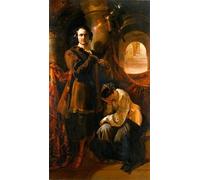 XcBAIHOUD Famous Modern Canvas Prints Animal Pictures Macready As by Daniel Maclise Vintage Poster for Room Decor 60x90cm