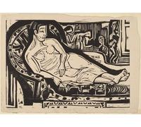 XcBAIHOUD Famous Modern Canvas Prints Animal Pictures Mountain Landscape with Little Mowers by Ernst Ludwig Kirchner Vintage Poster for Room Decor 60x90cm
