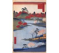 XcBAIHOUD Famous Modern Canvas Prints Animal Pictures Open Garden At the Hachiman Shrine in Fukagawaone Hundred Famous Views of Edo by Utagawa Hiroshige Vintage Poster for Home Decor 60x90cm