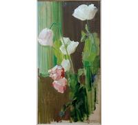 XcBAIHOUD Famous Modern Canvas Prints Animal Pictures Poppy in Front of Green Curtain by Curt Herrmann Vintage Poster for Room Decor 60x90cm