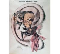 XcBAIHOUD Famous Modern Canvas Prints Animal Pictures Richard Wagner Splitting the Ear Drum of the World by Andre Gill Vintage Poster for Home Decor 60x90cm
