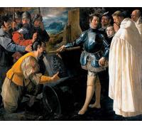 XcBAIHOUD Famous Modern Canvas Prints Animal Pictures Saint Peter Nolasco Recovering the Image of the Virgin by Francisco De Zurbaran Vintage Poster for Room Decor 60x90cm
