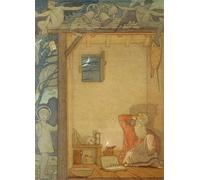 XcBAIHOUD Famous Modern Canvas Prints Animal Pictures St Christopher and the Child by Frederick Cayley Robinson Vintage Poster for Home Decor 60x90cm