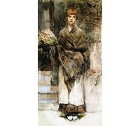 XcBAIHOUD Famous Modern Canvas Prints Animal Pictures Study for Marchande De Fleurs a Londre by Jules Bastien-lepage Vintage Poster for Room Decor 60x90cm