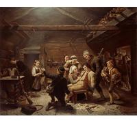 XcBAIHOUD Famous Modern Canvas Prints Animal Pictures the Animal Hunters Homecoming by Adolph Tidemand Vintage Poster for Room Decor 60x90cm