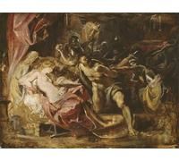 XcBAIHOUD Famous Modern Canvas Prints Animal Pictures the Capture of Samson by Peter Paul Rubens Vintage Poster for Home Decor 60x90cm