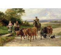 XcBAIHOUD Famous Modern Canvas Prints Animal Pictures the Handsome Drover by Heywood Hardy Vintage Poster for Home Decor 60x90cm