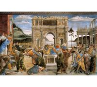 XcBAIHOUD Famous Modern Canvas Prints Animal Pictures The punishment of korah and the stoning of moses and aaron by Sandro Botticelli Vintage Poster for Room Decor 60x90cm