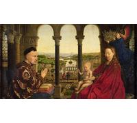 XcBAIHOUD Famous Modern Canvas Prints Animal Pictures the Rolin Lady by Jan Van Eyck Vintage Poster for Room Decor 60x90cm