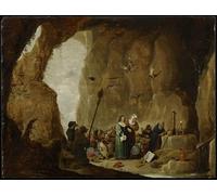 XcBAIHOUD Famous Modern Canvas Prints Animal Pictures the Temptation of St. Anthony by David the Younger Teniers Vintage Poster for Room Decor 60x90cm