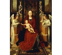 XcBAIHOUD Famous Modern Canvas Prints Animal Pictures the Virgin and Child Enthroned with Two Angels by Hans Memling Vintage Poster for Home Decor 60x90cm