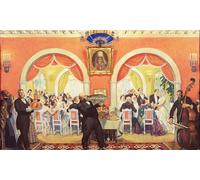 XcBAIHOUD Famous Modern Canvas Prints Animal Pictures the Wedding Feast by Boris Mikhailovich Kustodiev Vintage Poster for Home Decor 60x90cm