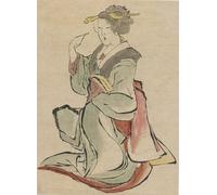 XcBAIHOUD Famous Modern Canvas Prints Animal Pictures Woman Facing the Right Beckoning by Katsushika Hokusai Vintage Poster for Home Decor 60x90cm