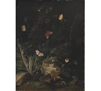 XcBAIHOUD Famous Painting Art Print Poster Canvas Prints a Forest Floor with a Thistle a Snake a Lizard and insects by Otto Marseus Van Schrieck Picture Mural for Home Decor 60x90cm