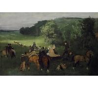 XcBAIHOUD Famous Painting Art Print Poster Canvas Prints At the Racecourse by Edgar Degas Picture Mural for Room Decor 60x90cm