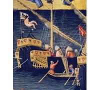 XcBAIHOUD Famous Painting Art Print Poster Canvas Prints Boats Detail From Wheat Miracle Miracles of St Nicholas of Bari by Ambrogio Lorenzetti Picture Mural for Home Decor 60x90cm