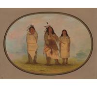 XcBAIHOUD Famous Painting Art Print Poster Canvas Prints Chief His Wife and a Medicine Man by George Catlin Picture Mural for Room Decor 60x90cm