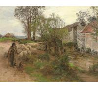 XcBAIHOUD Famous Painting Art Print Poster Canvas Prints Exit of the Herd of Chailly Street by Leon Augustin Lhermitte Picture Mural for Room Decor 60x90cm