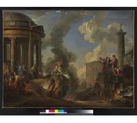 XcBAIHOUD Famous Painting Art Print Poster Canvas Prints Marcus Curtius Leaping Into the Gulf by Paolo Pannini Picture Mural for Room Decor 60x90cm