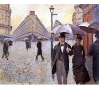 XcBAIHOUD Famous Painting Art Print Poster Canvas Prints Paris Street: a Rainy Day by Gustave Caillebotte Picture Mural for Room Decor 60x90cm