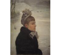XcBAIHOUD Famous Painting Art Print Poster Canvas Prints Presso Al Lago by Giuseppe De Nittis Picture Mural for Room Decor 60x90cm