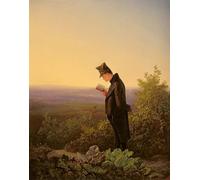 XcBAIHOUD Famous Painting Art Print Poster Canvas Prints Reading the Breviary The Evening by Carl Spitzweg Picture Mural for Home Decor 60x90cm