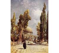 XcBAIHOUD Famous Painting Art Print Poster Canvas Prints Seen From the Porch on the North Side of El Aksa by Fulleylove Picture Mural for Home Decor 60x90cm