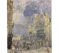 XcBAIHOUD Famous Painting Art Print Poster Canvas Prints St Jacques Facade Dieppe by Walter Richard Sickert Picture Mural for Room Decor 60x90cm