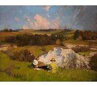XcBAIHOUD Famous Painting Art Print Poster Canvas Prints the Chalk Pit by George Henry Picture Mural for Room Decor 60x90cm