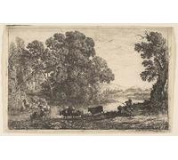XcBAIHOUD Famous Painting Art Print Poster Canvas Prints the Cowherd by Claude Lorrain Picture Mural for Room Decor 60x90cm