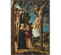 XcBAIHOUD Famous Painting Art Print Poster Canvas Prints the Crucifixion by Lucas the Elder Cranach Picture Mural for Room Decor 60x90cm