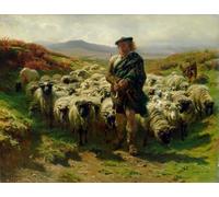 XcBAIHOUD Famous Painting Art Print Poster Canvas Prints the Highland Shepherd by Rosa Bonheur Picture Mural for Room Decor 60x90cm