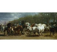 XcBAIHOUD Famous Painting Art Print Poster Canvas Prints the Horse Fair by Rosa Bonheur Picture Mural for Home Decor 60x90cm