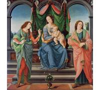 XcBAIHOUD Famous Painting Art Print Poster Canvas Prints the Virgin and Child Between Saint John and Saint by Lorenzo Di Credi Picture Mural for Room Decor 60x90cm