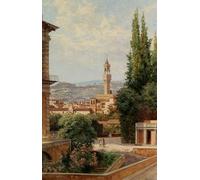 XcBAIHOUD Famous Painting Art Print Poster Canvas Prints View of the Palazzo Vecchio in Florence by Antonietta Brandeis Picture Mural for Room Decor 60x90cm