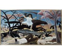 XcBAIHOUD Famous Painting Art Print Poster Canvas Prints War or the Ride of Discord by Henri J F Rousseau Picture Mural for Home Decor 60x90cm