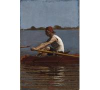 XcBAIHOUD Famous Painting Famous Art Minimalist Prints Biglin in a Single Scull by Eakins Art Canvas Murals for Room Decor 60x90cm
