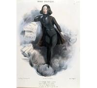 XcBAIHOUD Famous Painting Famous Art Minimalist Prints Caricature of George Sand by Alcide Lorentz Art Canvas Murals for Room Decor 60x90cm