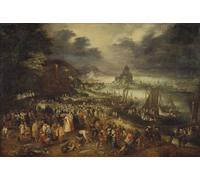 XcBAIHOUD Famous Painting Famous Art Minimalist Prints Christ Preaching From the Boat by Jan the Elder Brueghel Art Canvas Murals for Room Decor 60x90cm