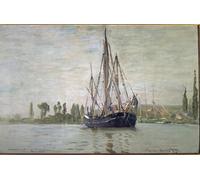 XcBAIHOUD Famous Painting Famous Art Minimalist Prints French Maree At Anchor Oil on Canvas by Claude Monet Art Canvas Murals for Home Decor 60x90cm