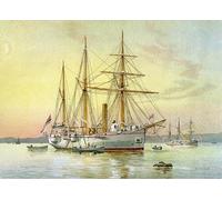 XcBAIHOUD Famous Painting Famous Art Minimalist Prints Hms Bramble Royal Navy St Class Gunboat by William Frederick Mitchell Art Canvas Murals for Room Decor 60x90cm