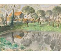 XcBAIHOUD Famous Painting Famous Art Minimalist Prints Newt Pond by Eric Ravilious Art Canvas Murals for Home Decor 60x90cm