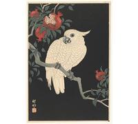 XcBAIHOUD Famous Painting Famous Art Minimalist Prints Scops Owl on a Branch with Crescent Moon by Ohara Koson Art Canvas Murals for Room Decor 60x90cm