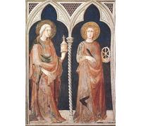 XcBAIHOUD Famous Painting Famous Art Minimalist Prints St Mary Magdalene and St Catherine of Alexandria by Simone Martini Art Canvas Murals for Home Decor 60x90cm